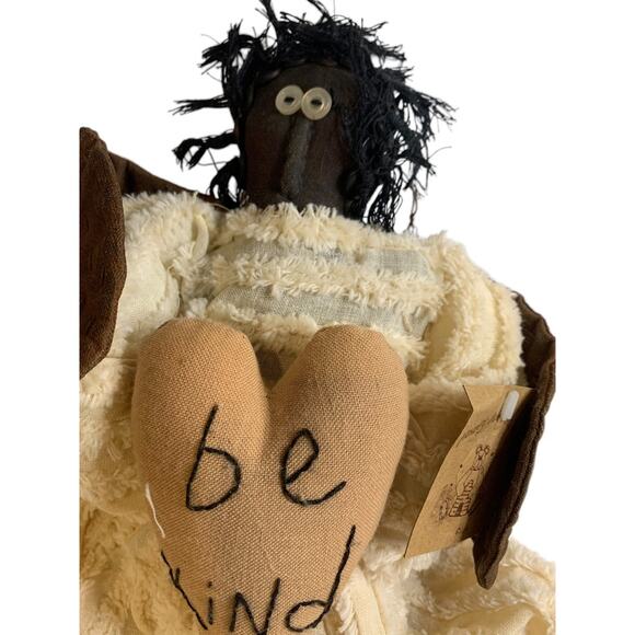 Honey & Me Primitive Folk Style Cloth Doll Angel "Be Kind" 23 Inch with Tag - Picture 2 of 8
